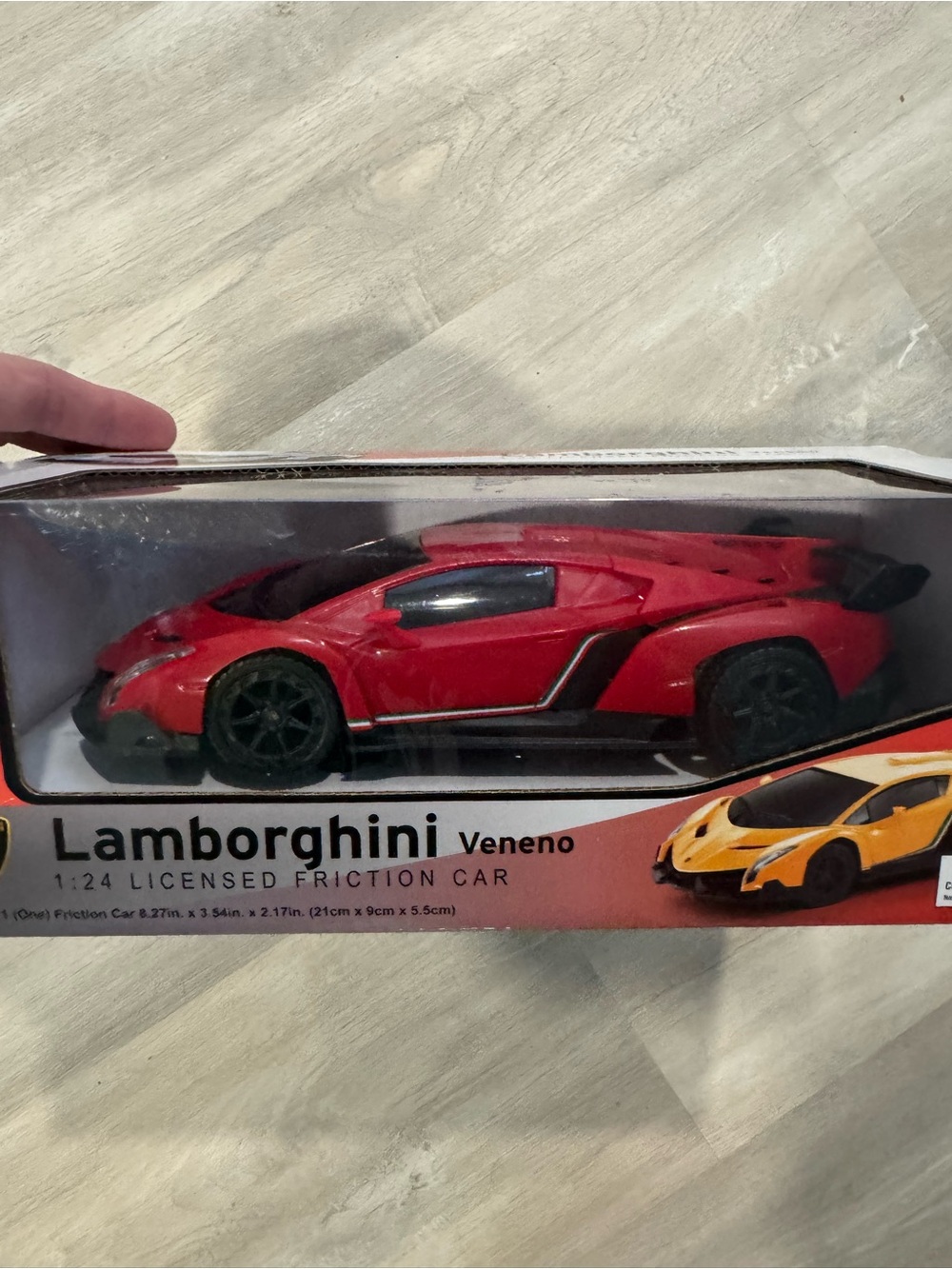 Lamborghini Veneno Toy Car - Red with Black Accents 1:24 licensed friction car